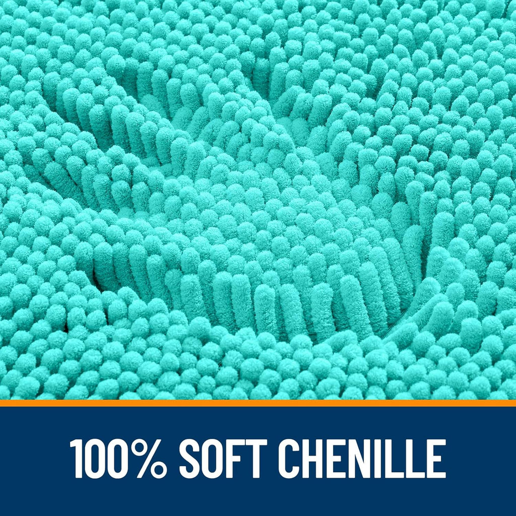 OLANLY Bathroom Runner Rug - Extra Soft Chenille, Quick Dry, Machine Washable | 47x17 Inches, Teal