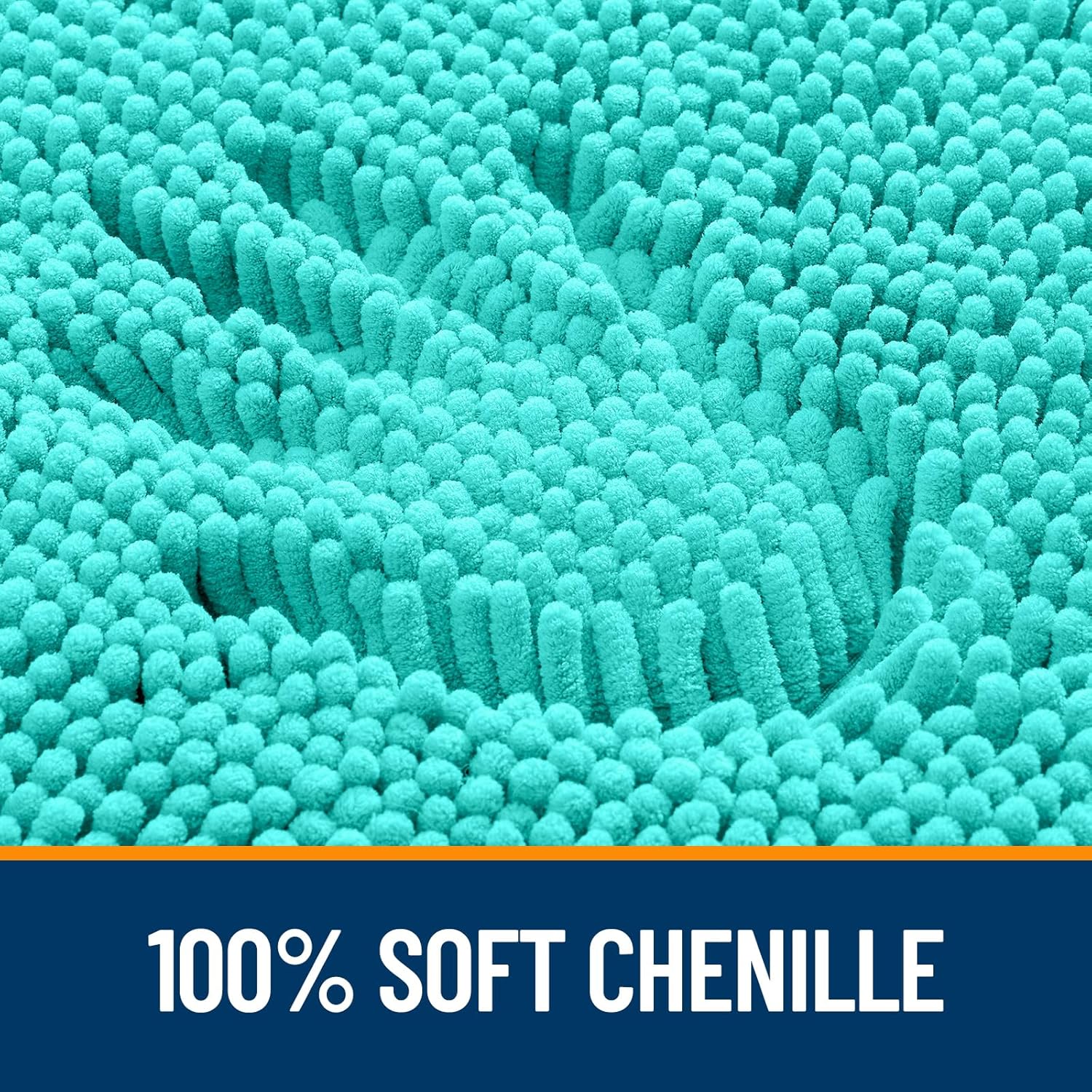 OLANLY Bathroom Runner Rug - Extra Soft Chenille, Quick Dry, Machine Washable | 47x17 Inches, Teal