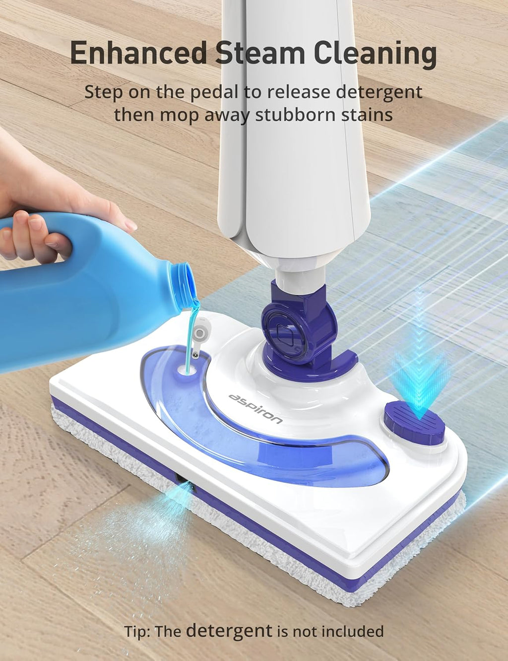 Skiennix 1300W Steam Mop Cleaner - Fast Heating 25s Floor Steamer for Hardwood & Tiles | Lightweight with 2 Washable Pads