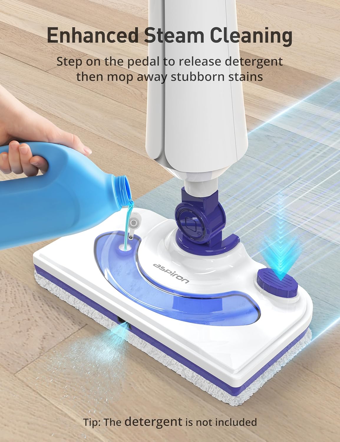 Skiennix 1300W Steam Mop Cleaner - Fast Heating 25s Floor Steamer for Hardwood & Tiles | Lightweight with 2 Washable Pads