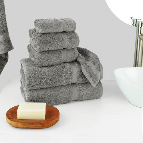 Chakir Turkish Linens Premium Cotton Towel Set - Luxury Spa Quality | 6-Piece (2 Bath, 2 Hand, 2 Washcloths)