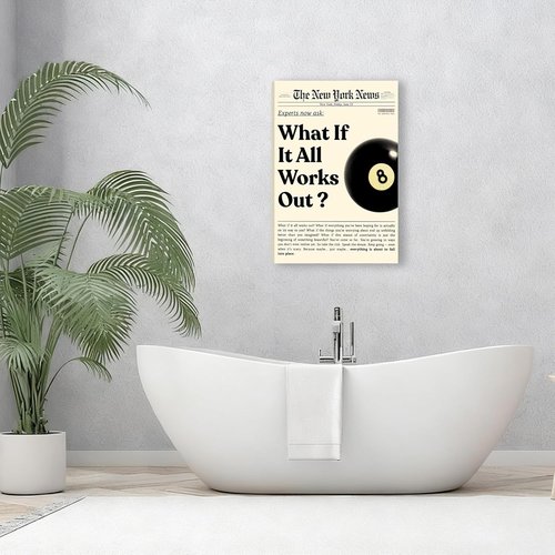 **What If It All Works Out | Inspirational Canvas Wall Art - Positive Affirmations for Home Decor | 16" x 24" Stretched Frame**