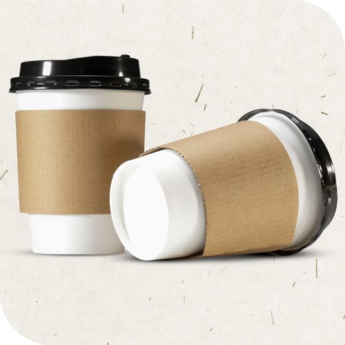 Kraft Paper Hot Cup Sleeve Jacket Holder | Corrugated Cardboard Protective Hot And Cold Insulator | Espresso Coffee Milk Tea Beverage And Hand Protector (Kraft, 1000)
