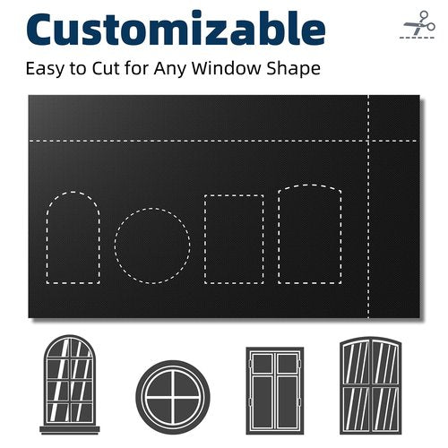NIGHTON 100% Blackout Curtains for Bedroom, No Drill Black out Blinds With Upgraded Hook and Loop Tape, Portable Blackout Curtains for Window Cover Baby Nursery,Travel,RV- 1 Panel Black 42''W x 60'' L