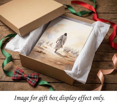 Jesus Sheep Canvas Wall Art - Good Shepherd Decor for Church & Home | Inspirational Christian Painting