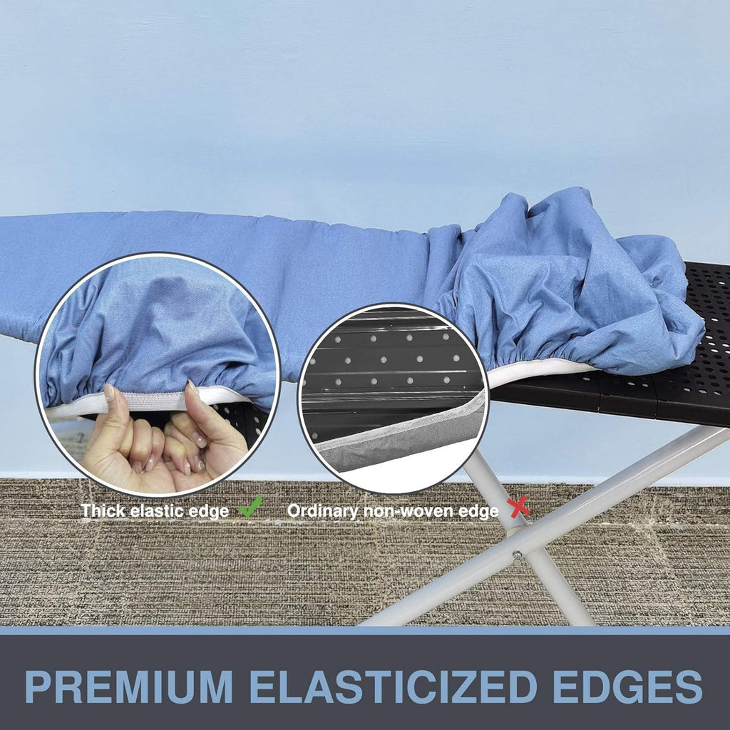 VividPaw Ironing Board Cover - Heavy Duty Padded, Silicone Coated, Standard Size 15x54 (Blue)