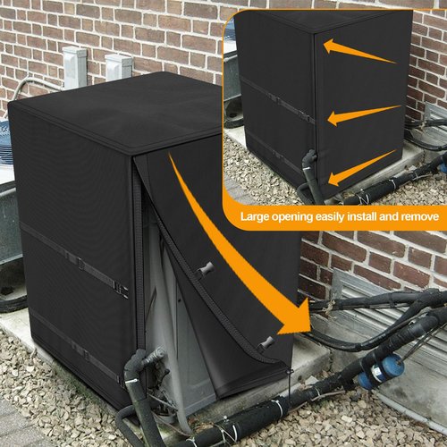 Kipiea Heavy Duty Air Conditioner Cover for Outside Units, Windproof, Anti-UV, Tear & Fade Resistant AC Cover for Winter (30" W x 30" D x 32" H)