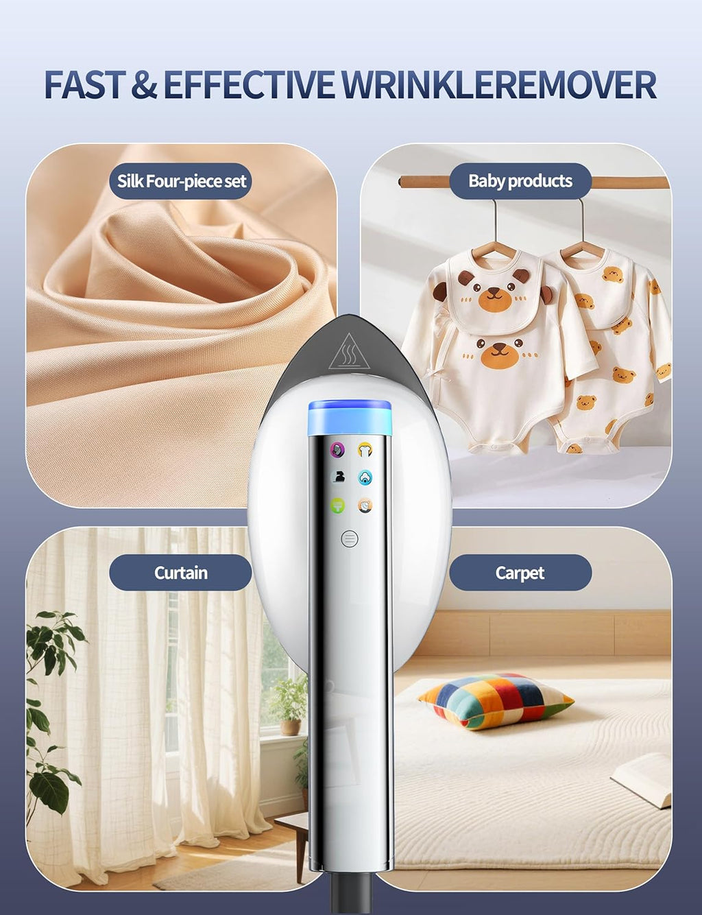 Sundu Garment Steamer - 2-in-1 Handheld & Standing Design | 30s Heat-Up, 800mL, 6 Steam Settings, Auto Off, Portable Wrinkle Remover - White