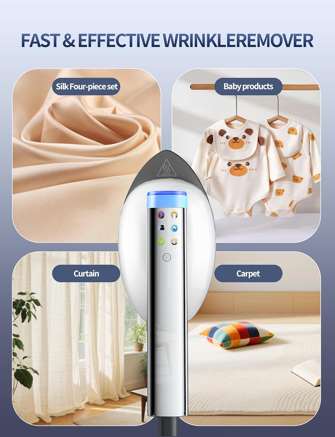 Sundu Garment Steamer - 2-in-1 Handheld & Standing Design | 30s Heat-Up, 800mL, 6 Steam Settings, Auto Off, Portable Wrinkle Remover - White