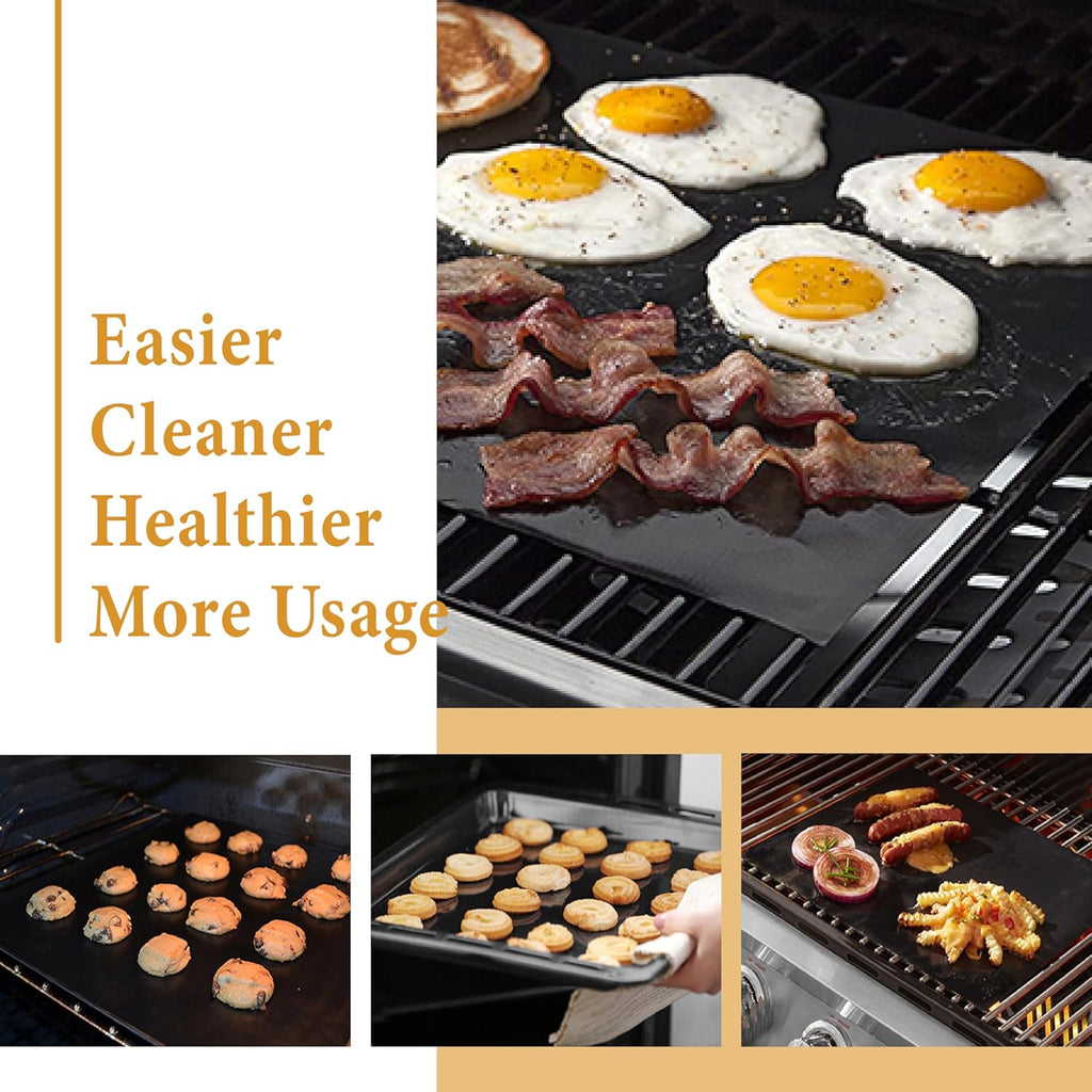 Skiennix Non-Stick Oven Liners - Heavy Duty Reusable Teflon Baking Mat for Electric & Gas Ovens | Large Size