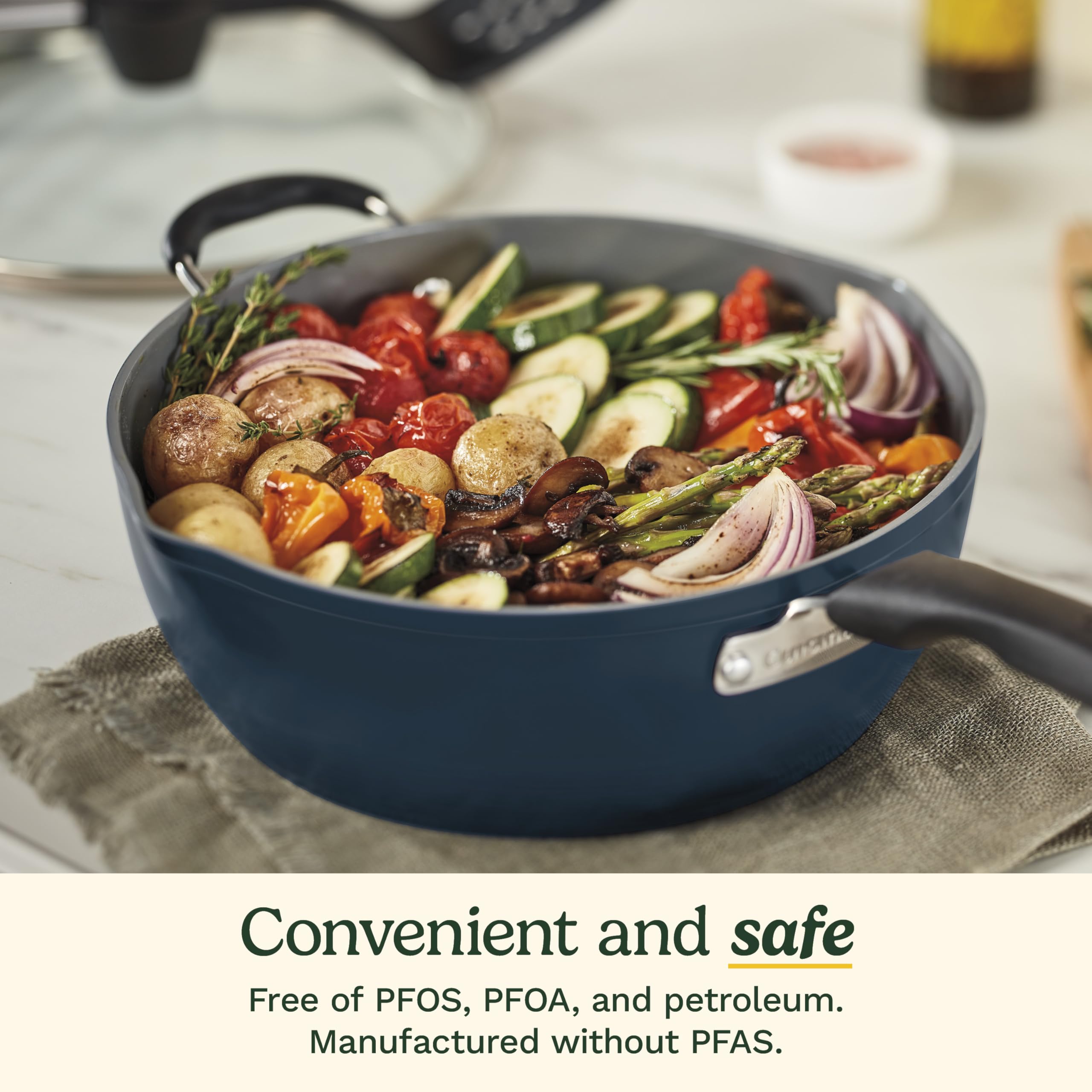 Cuisinart Preferred Pan 4-Pc Set - Nouveau Navy (4.5 Qt. Multi-Purpose Pan w/Cover, Steamer, Slotted Turner)