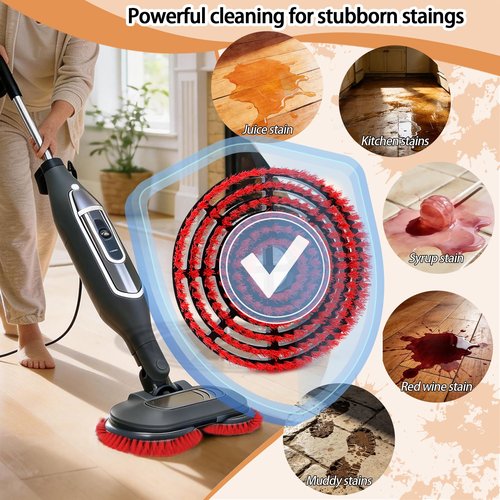 2-Pack Upgrade Mop Pad Replacement Brush Heads Suitable for Shark Steam Mop, Compatible with S7000/S7001/S8201/S7201 for Deep Cleaning Hardwood Tile Slate and Pool (Red)