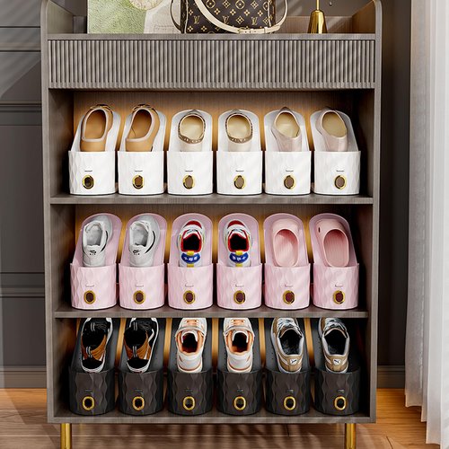 WMBOOX 15 Pack Shoe Slots Organizer, Adjustable Shoe Stacker for Closet Storage, Double Layer Space Saver, Durable and Stackable Shoe Holder for Sneakers Heels and Flat