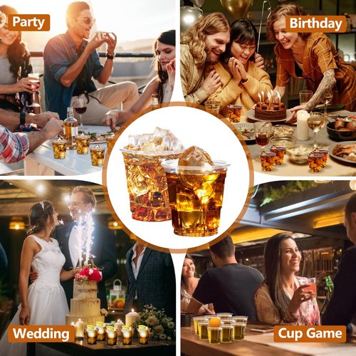 GGOLDMER 300 Pack 2oz Plastic Shot Glasses - Disposable Shot Glasses Mini Shot Cups for Wedding, Holiday, Party, 2 oz Shot Cups for Beer, Vodka, Whiskey, Tequila, Snacks (Clear)