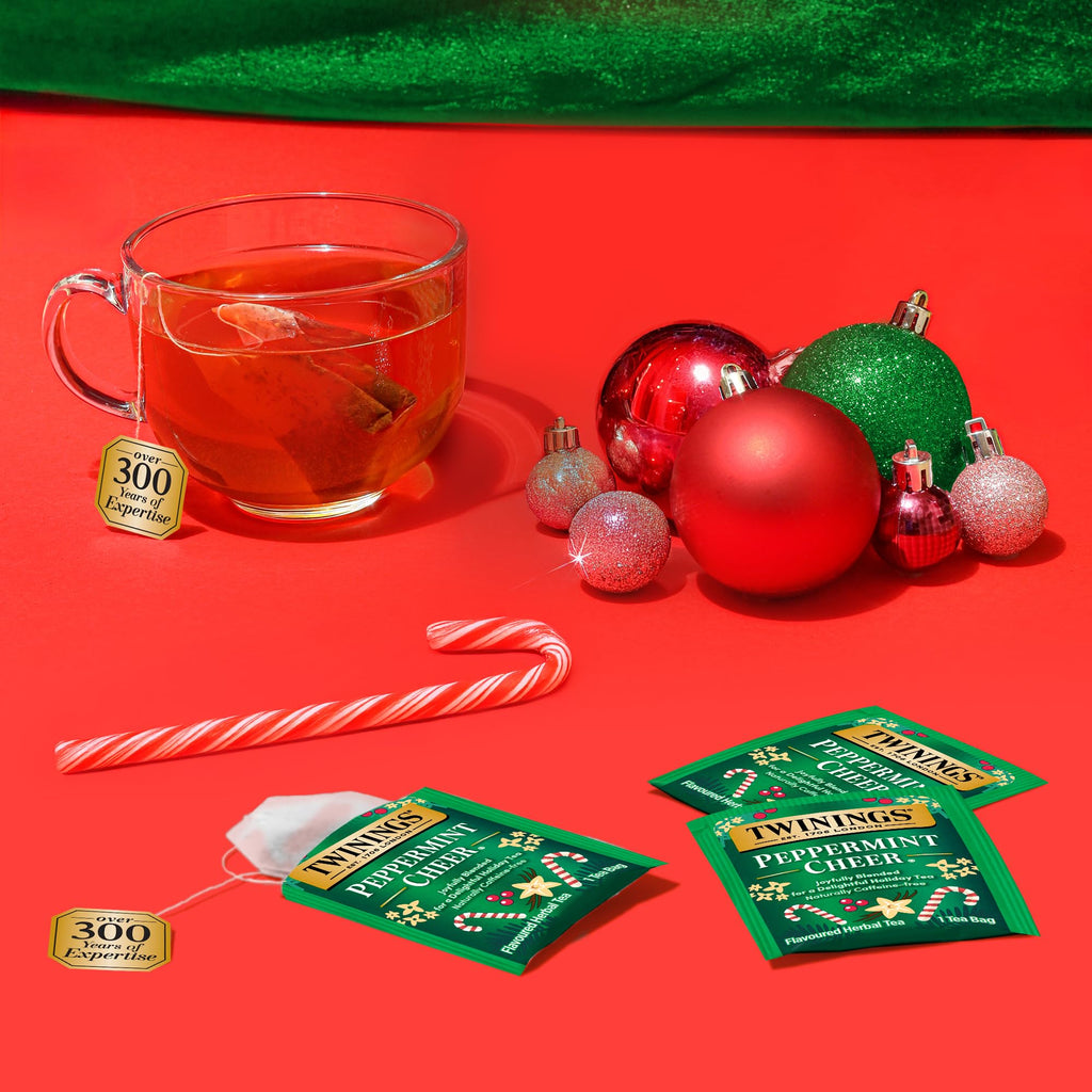Twinings Christmas Holiday Variety Tea Bag Pack (40 Count) 4 Flavours Include Christmas Tea, Winter Spice, Gingerbread Joy, Peppermint Cheer, Seasonal Gift for Her, Him, Family, Friends