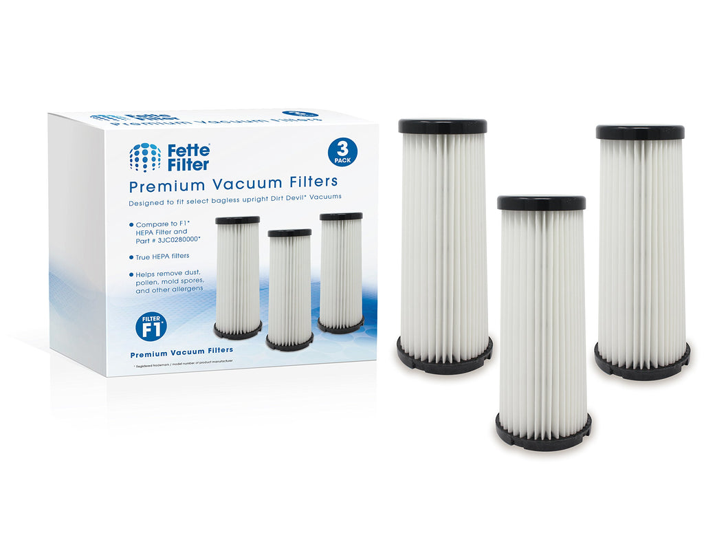Fette Filter - Vacuum HEPA Filter Compatible with Dirt Devil F1 (F-1) Compare to Part # 3JC0280000, 3-JC0280-000 & 2JC0280000, 2-JC0280-000 (Pack of 3)