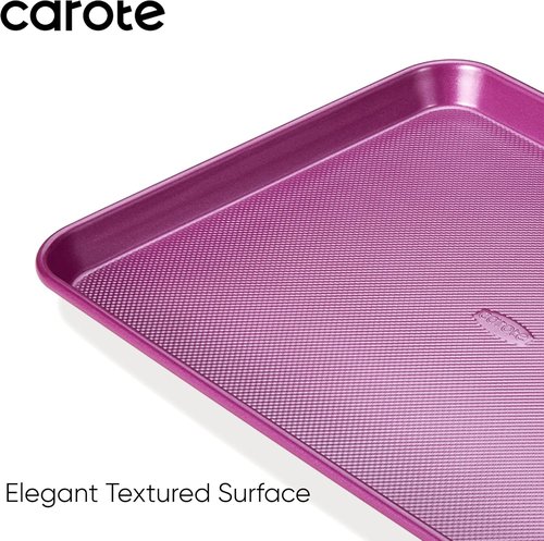 CAROTE 3-Piece Baking Pan Set - Versatile Bakeware Set with 13", 15", & 17" Cookie Sheets in Royal Violet