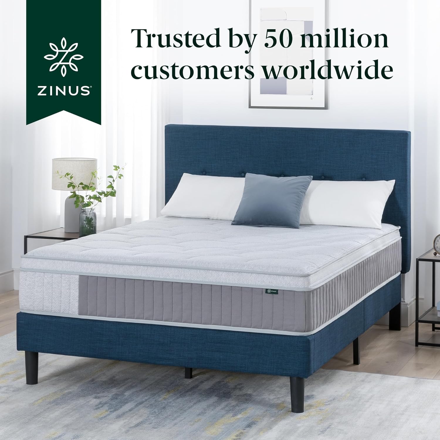 Zinus Cool Support 12 Inch Hybrid Mattress - Cooling Gel Memory Foam & Heavy Duty Coils | Queen Size