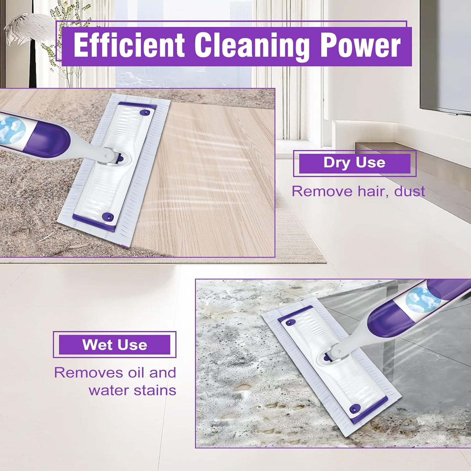 Skiennix Power Mop Refills - 40 Pack Unscented Thickened Multi-Surface & Wood Floor Cleaning