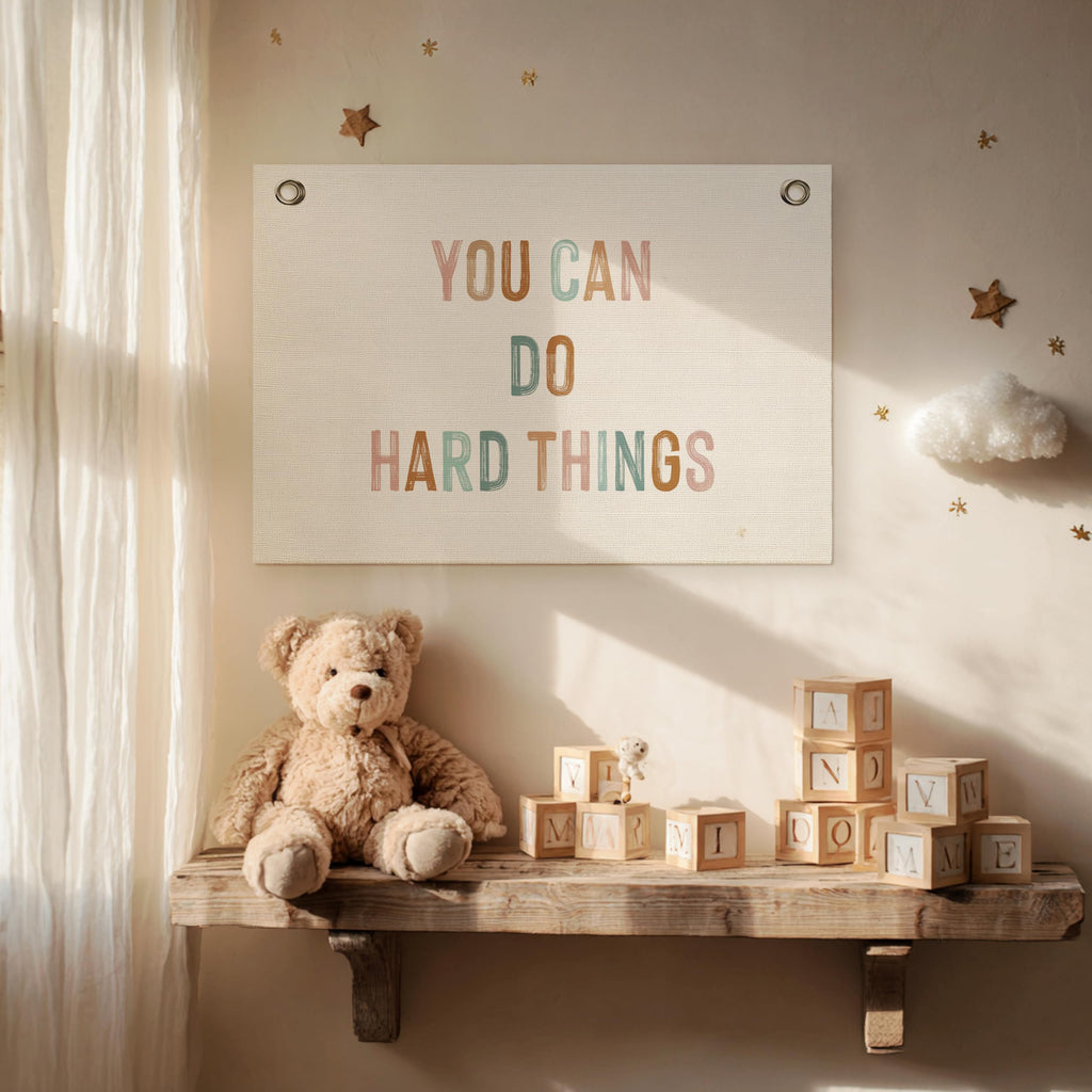 Inspirational Classroom Decor Quotes, Canvas Hanging Pennant Flag Banner Wall Poster Sign, Positive Growth Mindset Quotes for Kid's Room Decor Playroom Homeschool Nursery-It's A Beautiful Day for Learning (YOU CAN, 30x20inch)