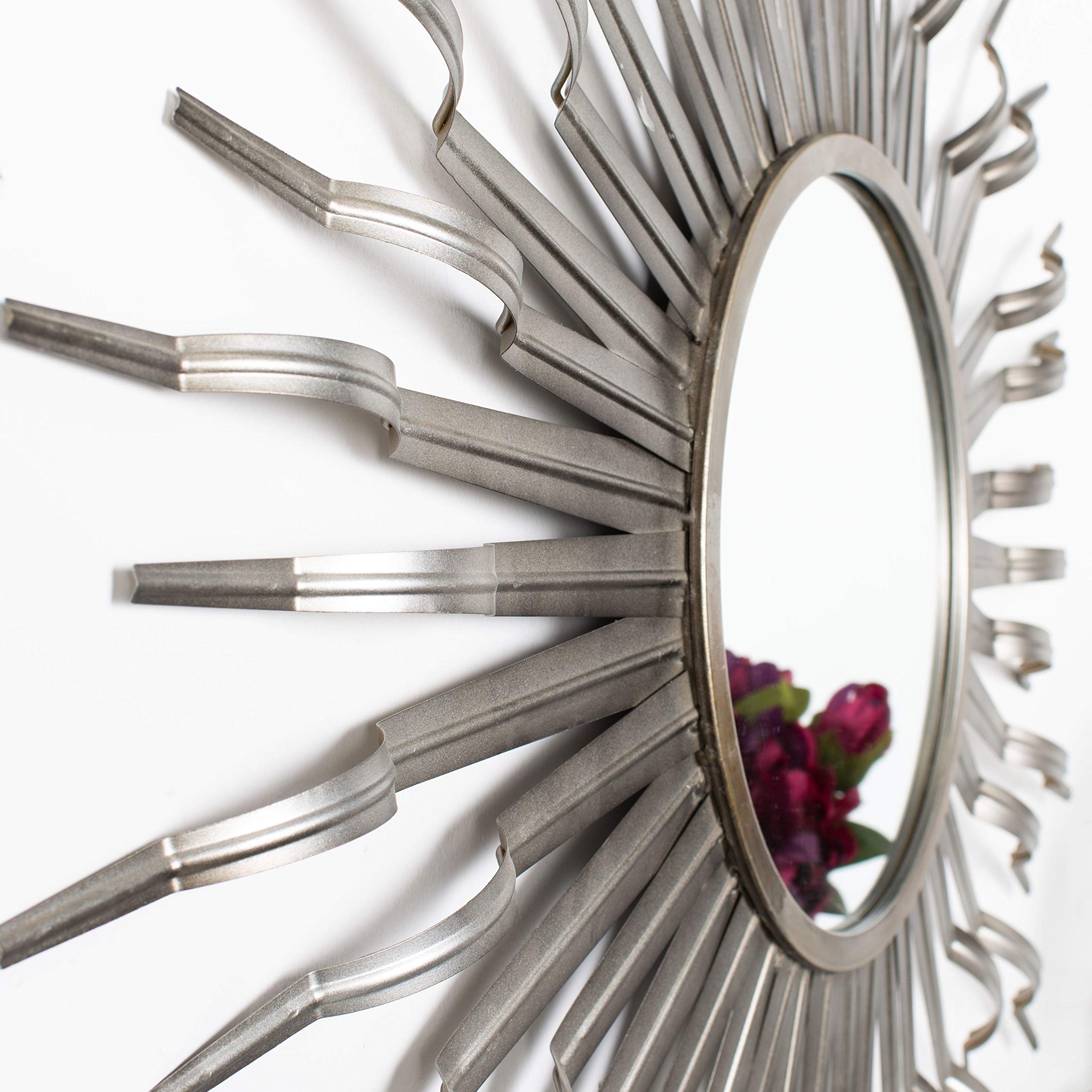 Safavieh Home Naya Gunmetal Sunburst 36-inch Decorative Accent Mirror
