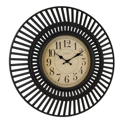 La Crosse Technology 20 Inch Covington Quartz Wall Clock - Black - 404-3051