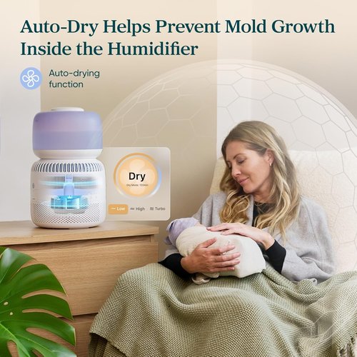 LEVOIT Humidifier for Bedroom | Smart Control with Alexa, 3.8L Tank, Auto Dry, Blue Light Free