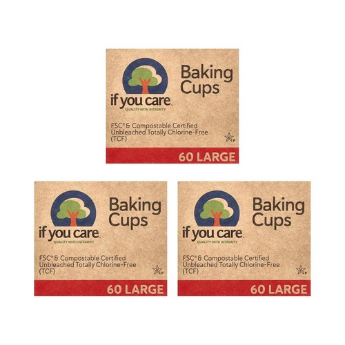 If You Care Baking Cups - FSC Certified Unbleached Large, 60 Count | Eco-Friendly 3 Pack