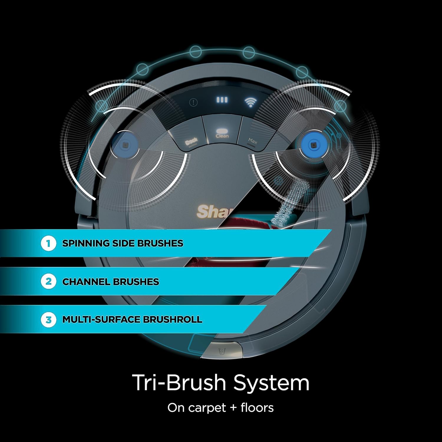 Shark AV753 ION Robot Vacuum - WiFi Connected with Tri-Brush System | 120 Min Runtime, Grey
