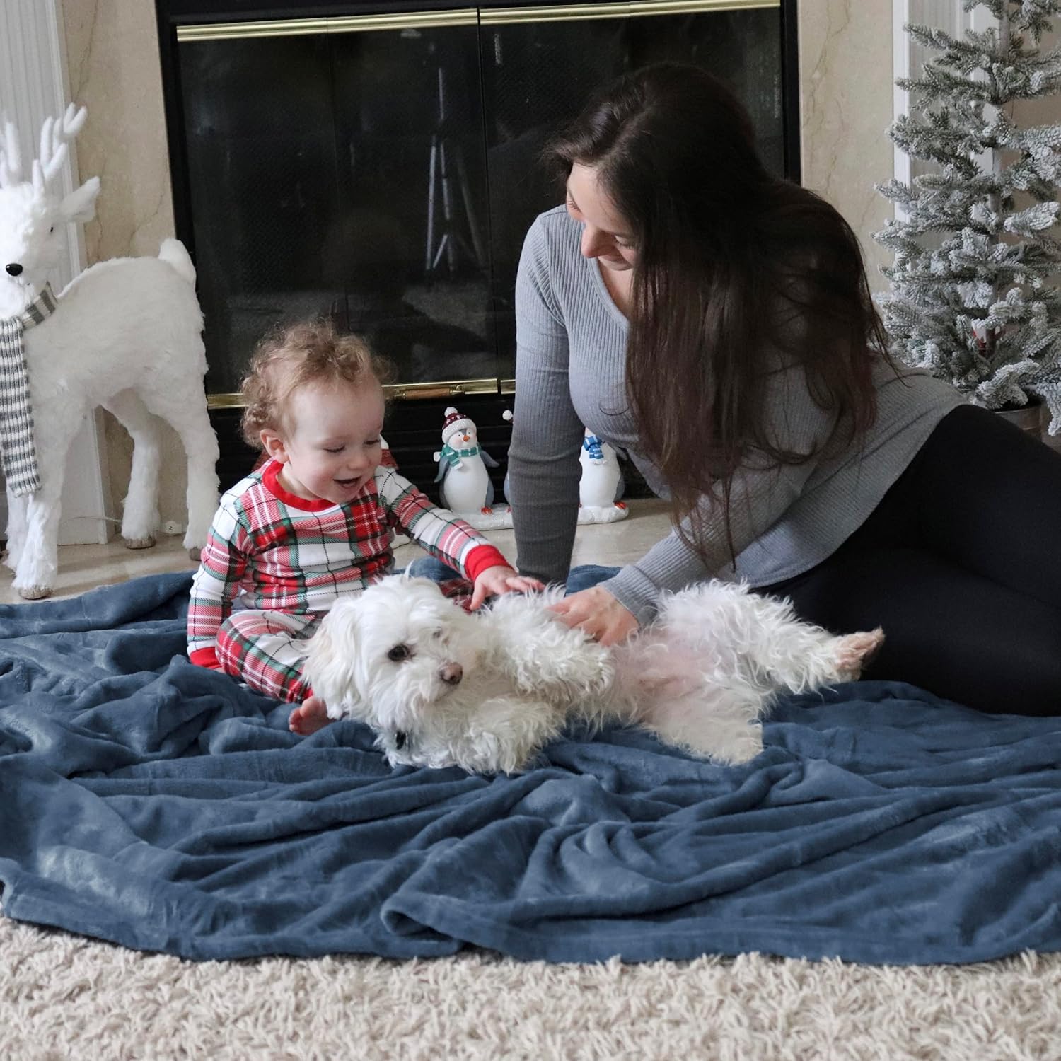 Bedsure GentleSoft Fleece Blanket - Twin Size Mineral Blue | 300GSM Lightweight Plush & Cozy 60x80 Inches