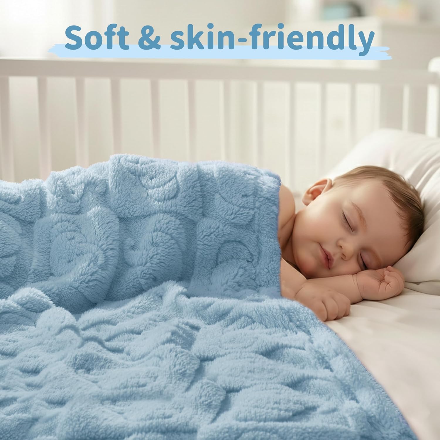 Pro Goleem Baby Boy Blanket - Soft Fleece Crib & Stroller Blanket, 30" x 40", Blue for Newborns & Toddlers