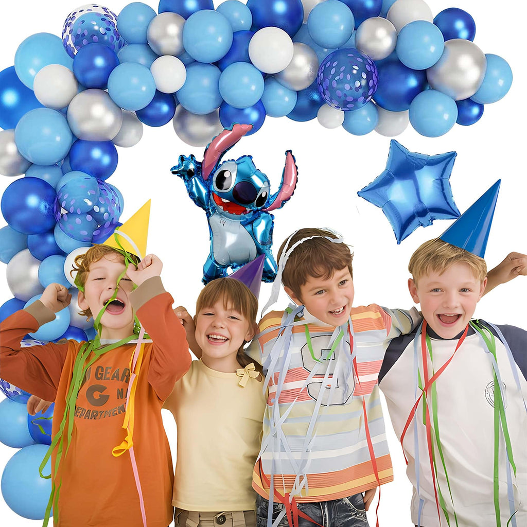 Cartoon Birthday Decorations, Blue Balloons Arch Kit, Theme Party Decorations Supplies for Theme Birthday Decoration