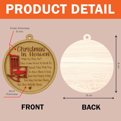 Christmas in Heaven | Memorial Ornaments for Loved Ones - Cherished Keepsake for Grandma, Grandpa, Mom, Dad