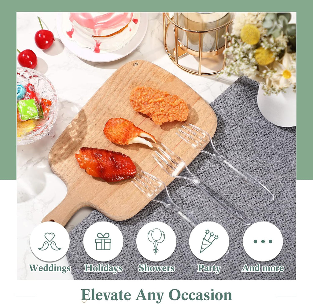 Potchen 1000 Pcs Heavy Duty Clear Disposable Plastic Forks - Perfect for Parties & Picnics, 5.8 Inches