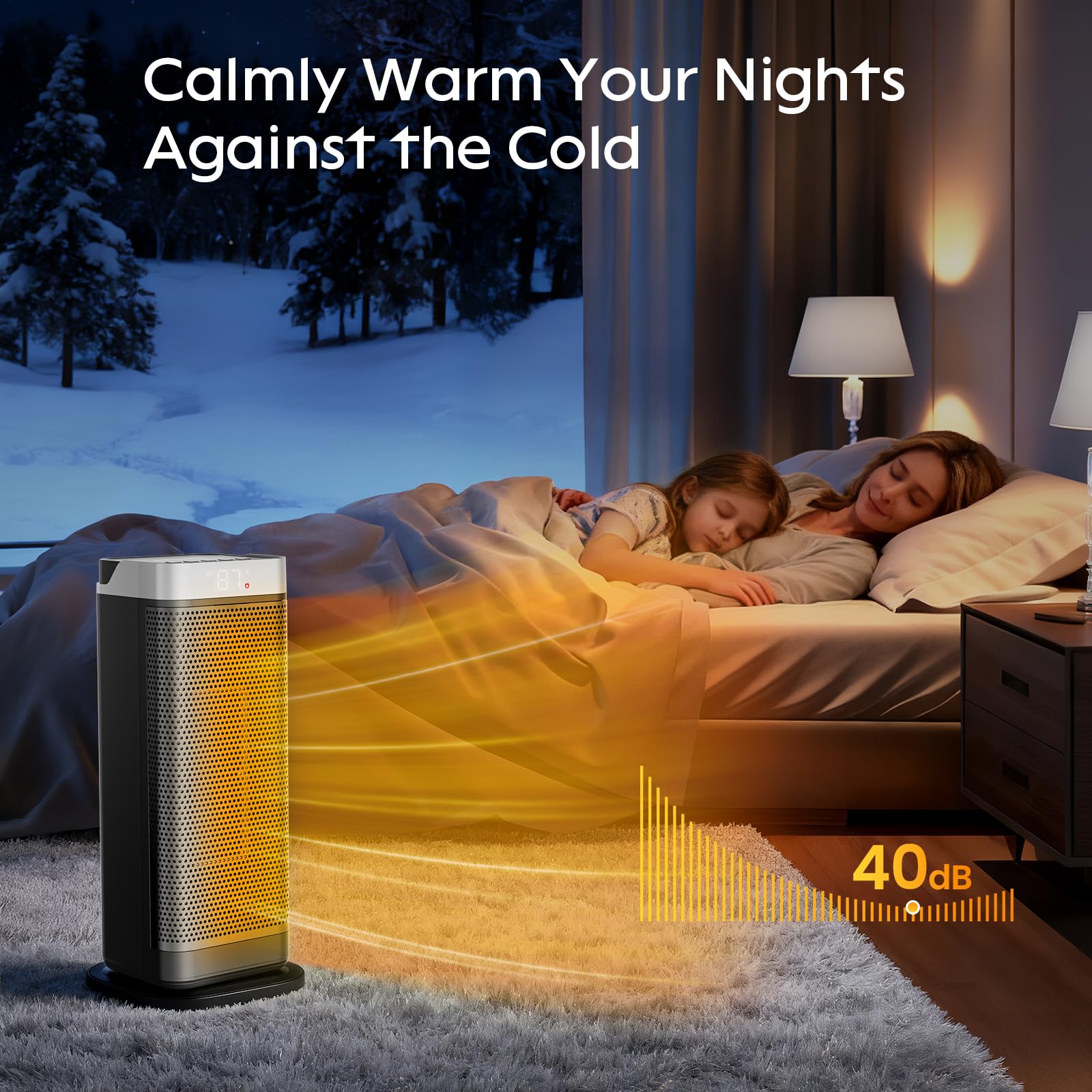 Space Heaters for Indoor Use, CCGIRU 1500W Electric Fast and Safety Heaters with 70°Oscillating, Remote,PTC Ceramic Heater for Office Bedroom