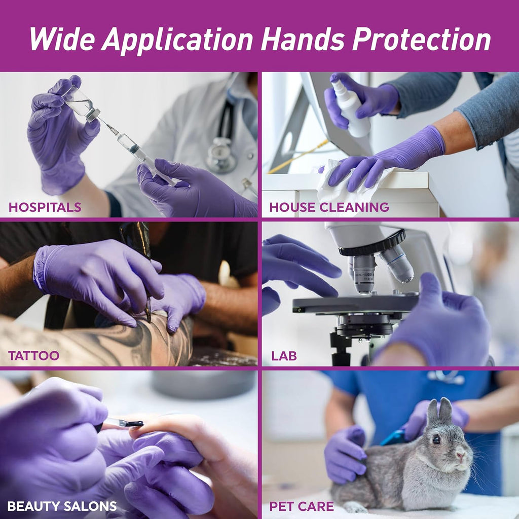 MedPride Powder-Free Nitrile Exam Gloves - Iris Blue, Medium Size, Box of 100