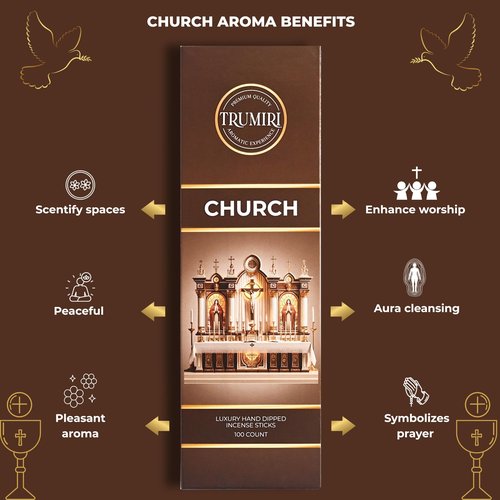 Church Incense Sticks - Bulk Pack of 100 Insence-Sticks - Made with Natural Incienso - Sacred Insense Non Toxic Spiritual Incents Incence