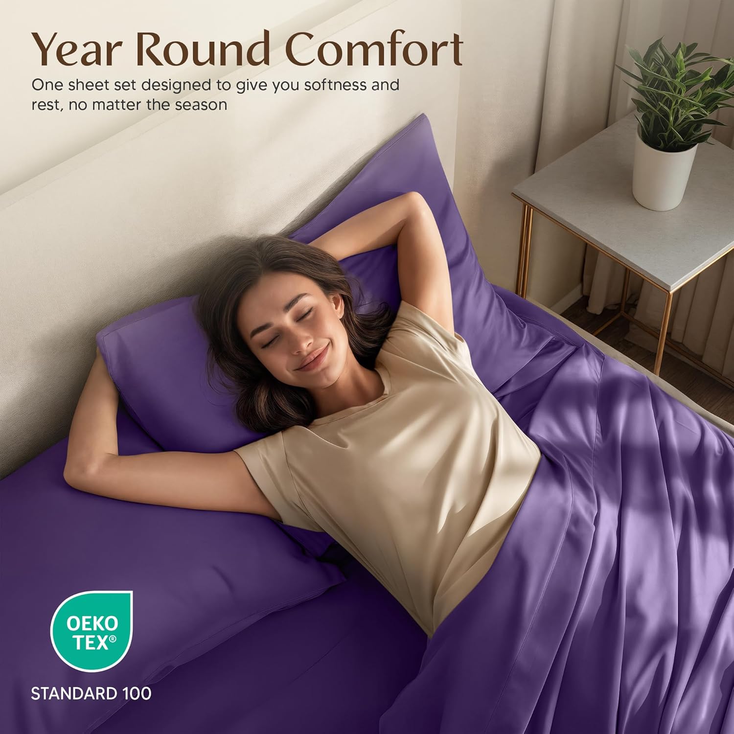 Utopia Bedding King Size Sheet Set - 4 Piece Soft Microfiber Bed Sheets | Oeko Tex Certified (Eggplant)