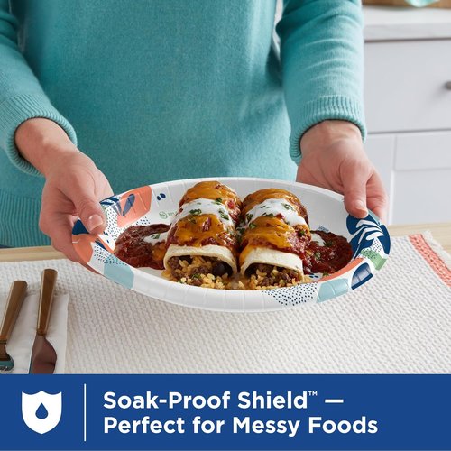 Dixie Large Paper Plates - 10 Inch, 26 Count | 2X Stronger, Microwave-Safe & Soak-Proof Design