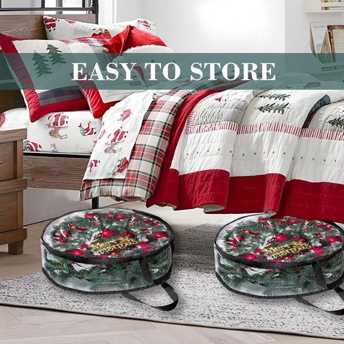 Clear PVC Christmas Wreath Storage Container by [Brand Name] - Waterproof & Dustproof for 24-Inch Wreaths