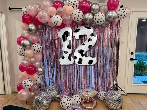 Cow Print Number 2 Balloon - 40 Inch Farm Animal Birthday Decoration for 2nd Birthday Party