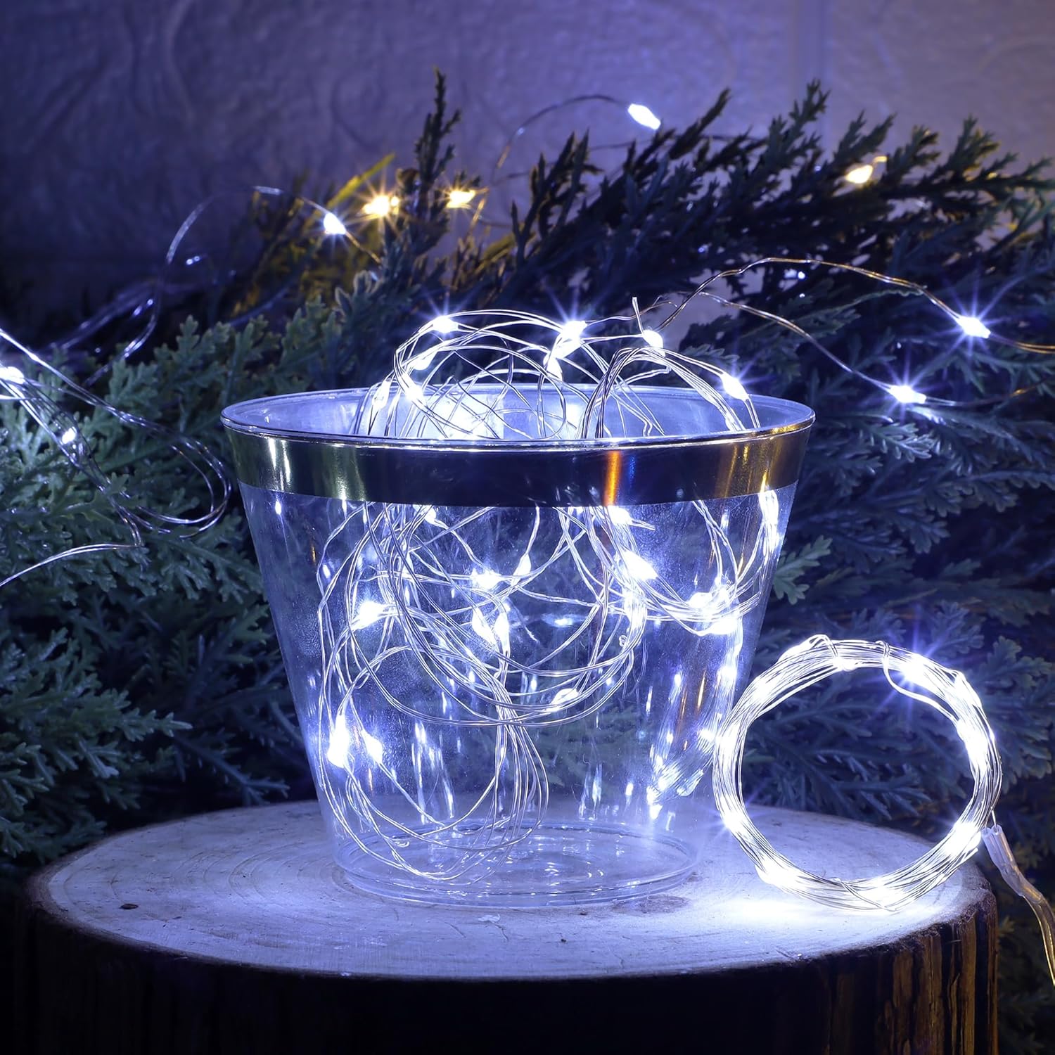 WATERGLIDE 12 Pack Fairy Lights - Battery Operated 20 LED Mini String Lights | Waterproof Silver Wire for Wedding & Party Decor