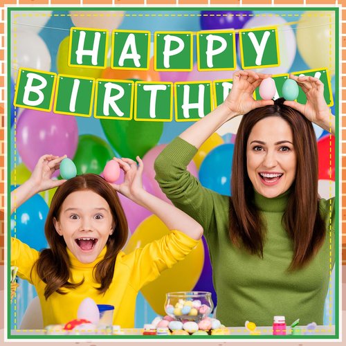 Breling Street Theme Birthday Party Decorations Pre-strung Friend Birthday Banner for Cartoon Street Theme Hanging Decorations for Boys Girls Friend(Bright Style)