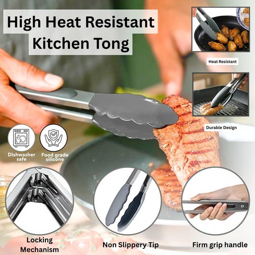 SAMIA 4 Piece Reusable Air Fryer Liners Set | 8 Inch Silicone Air Fryer Liners with Collapsible Design, Basting Brush, and Food Tong – Non-Stick, Dishwasher Safe, Air Fryer Accessories for Cooking
