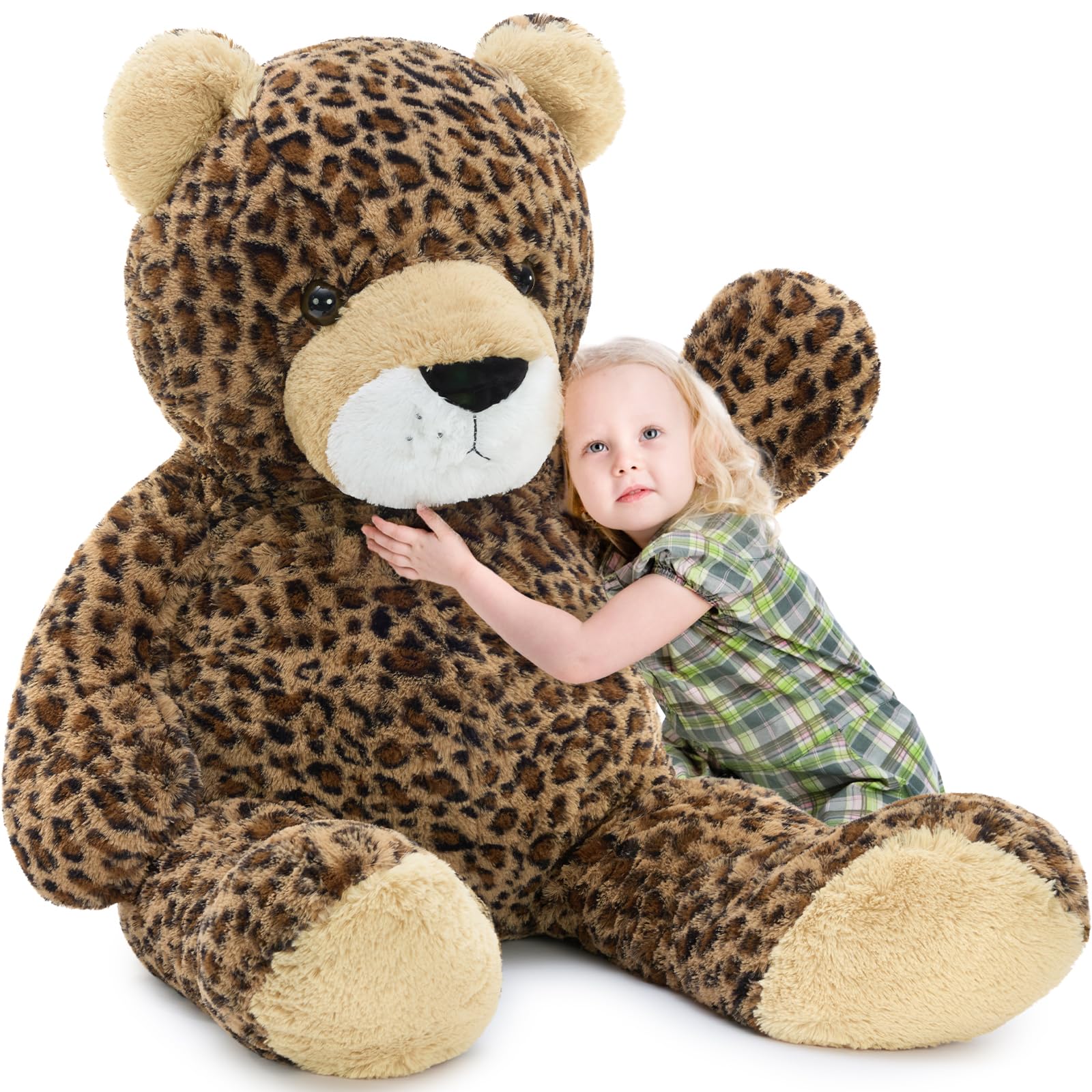 MaoGoLan 51" Giant Cheetah Stuffed Animal Plush Toy, Large Leopard Stuffed Animal Plush Pillow for Girlfriend Boyfriend Kids, Super Soft Cheetah Stuffy Gift for Valentines Birthday Baby Shower Decor