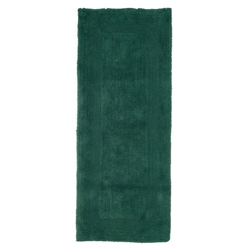 Lavish Home Reversible Long Bath Mat - 60x24-Inch Plush Cotton Bathroom Runner - Machine Washable Bath Mats for Bathroom, Kitchen, or Laundry Room (Green)