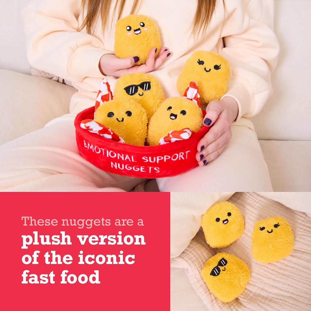 Relatable Emotional Support Chicken Nuggets | Cuddly Plush Toys Set with 5 Soft Stuffed Animals