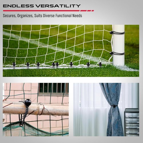Ball Bungee Cord | 52 PCS Heavy-Duty 6-Inch Elastic Bungee Balls for Tarp Tie Down & Canopy