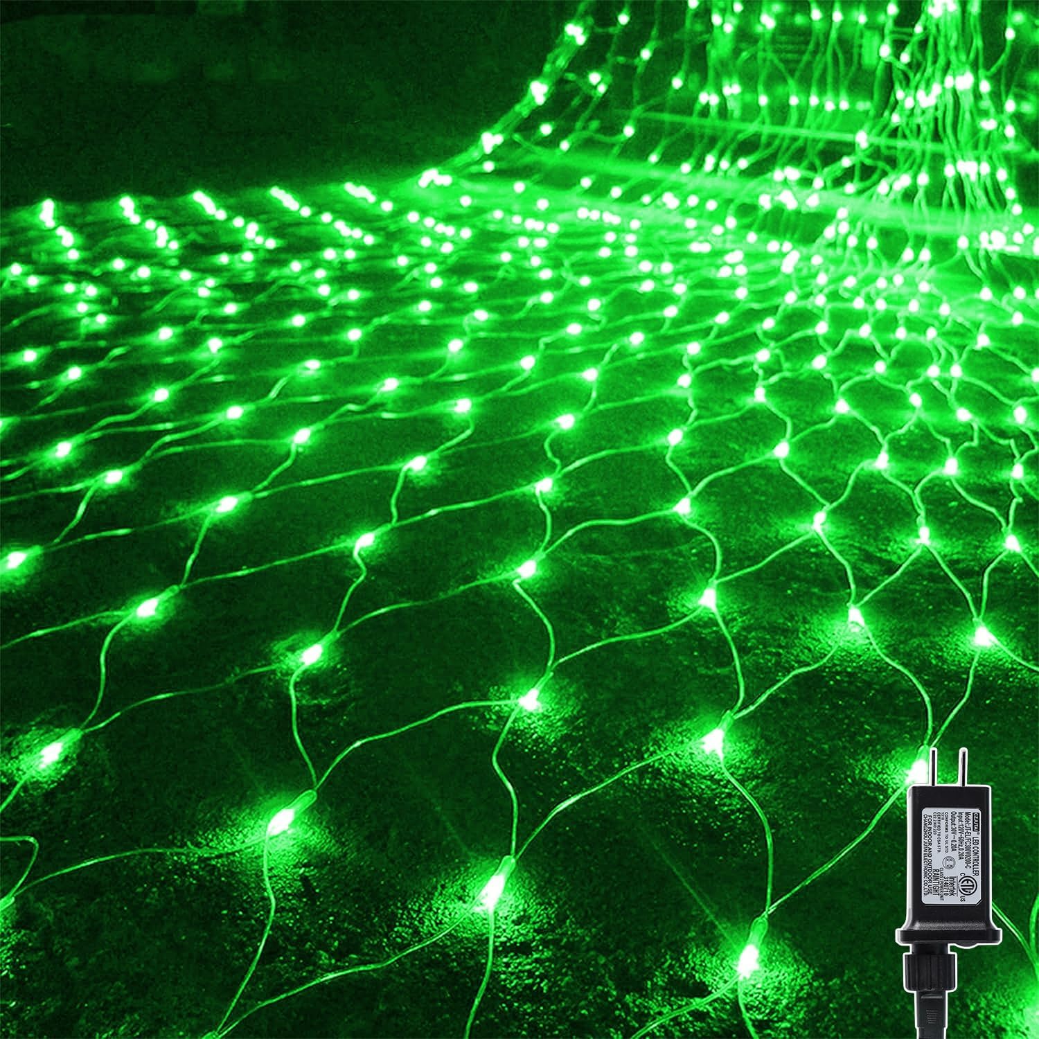 Waterglide Outdoor Christmas Net Lights - 12FT x 5FT 360 LED Mesh String Lights | Waterproof & Connectable for Garden Decor