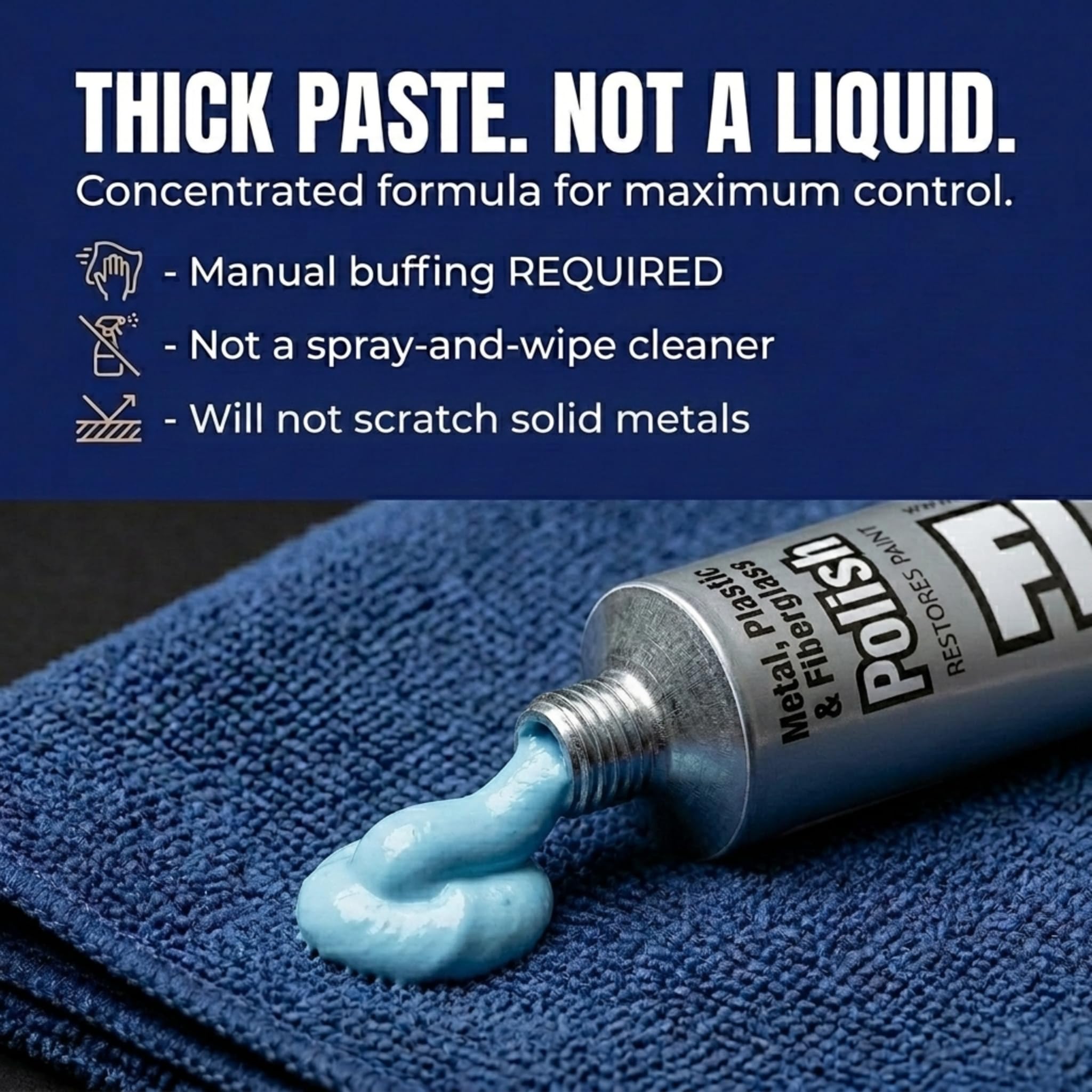 Flitz Metal Polish Paste - 1.76oz USA-Made Polish for Solid Chrome, Stainless Steel, & Aluminum - Non-Abrasive for Light Oxidation - Requires Manual Buffing - Not for Plated/Coated Surfaces (1 Pack)